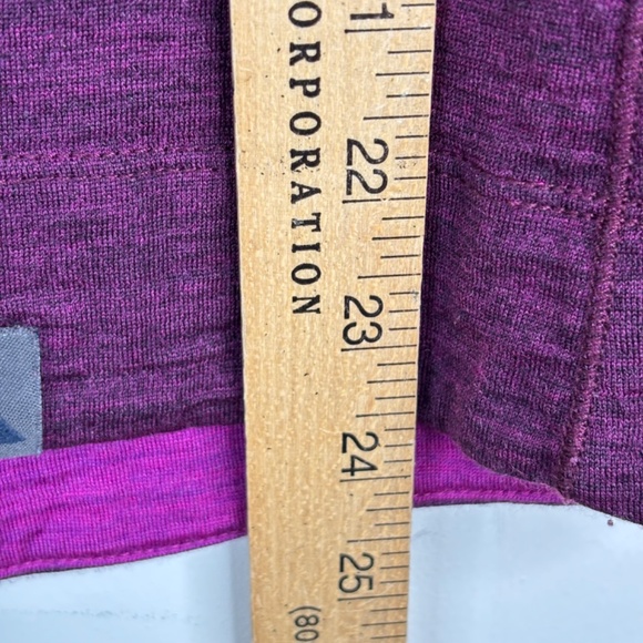LL Bean 100% Merino Wool Base Layer M Henley Top Elbow Patch Purple Long Sleeve - Picture 6 of 9